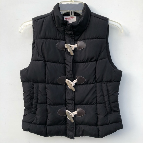Arizona Jeans Black Puffer Vest Size Small - Picture 1 of 8